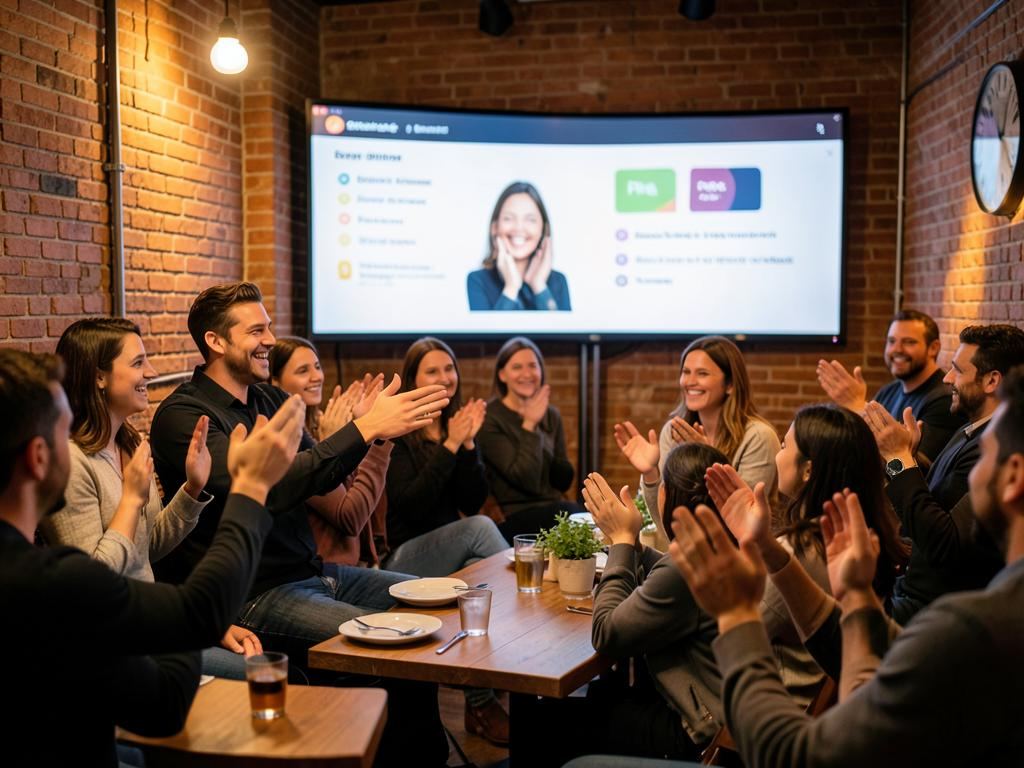Soirée pitch : une entrepreneuse applaudie après la remise de son financement